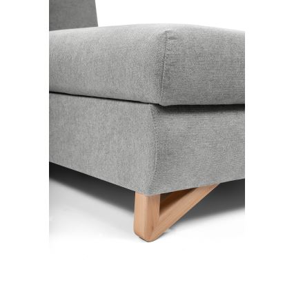 Divano letto angolare imbottito con contenitore a L AVESTA angolo destro, grigio