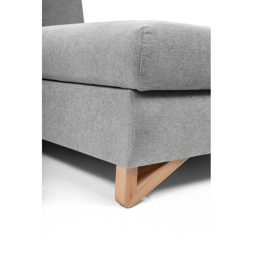 Divano letto angolare imbottito con contenitore a L AVESTA angolo destro, grigio