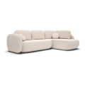 Divano letto angolare con contenitore a L OLBIA, angolo destro, beige