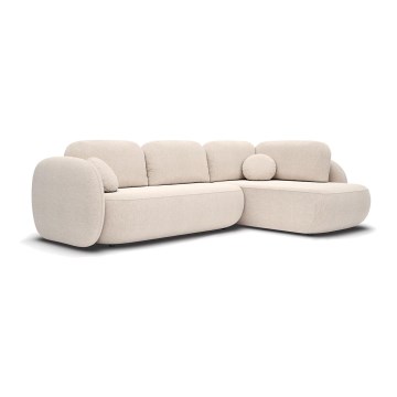 Divano letto angolare con contenitore a L OLBIA, angolo destro, beige