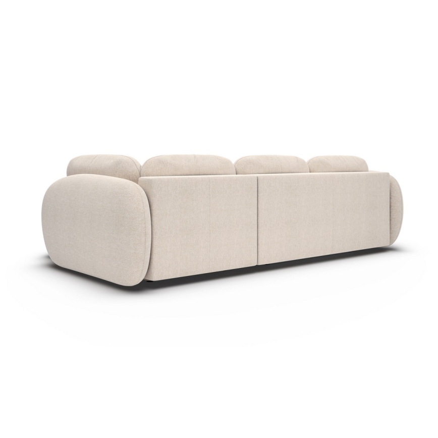 Divano letto angolare con contenitore a L OLBIA, angolo destro, beige