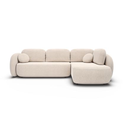 Divano letto angolare con contenitore a L OLBIA, angolo destro, beige