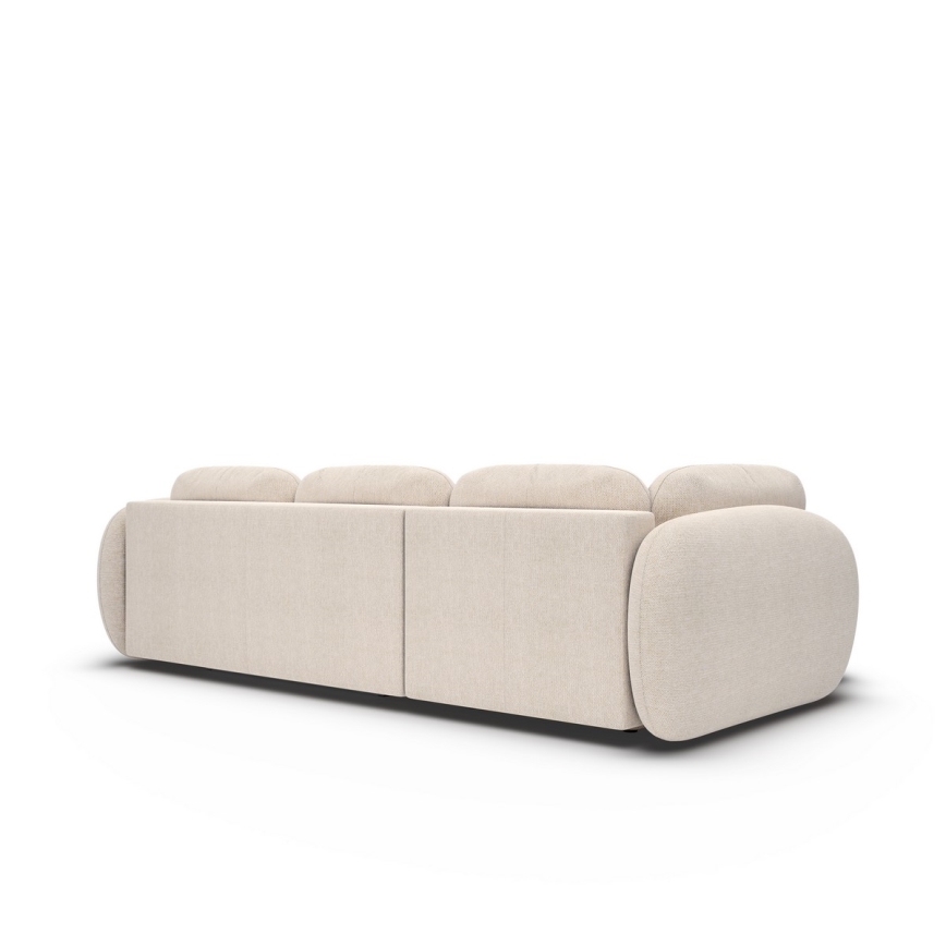 Divano letto angolare con contenitore a L OLBIA, angolo sinistro, beige