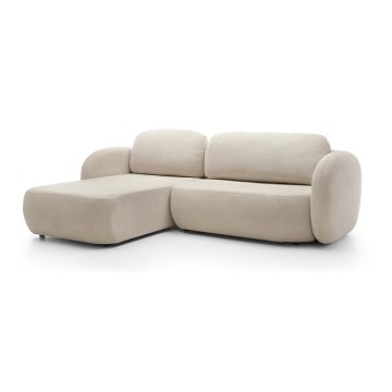 Divano letto angolare con contenitore a L OLBIA lato sinistro beige