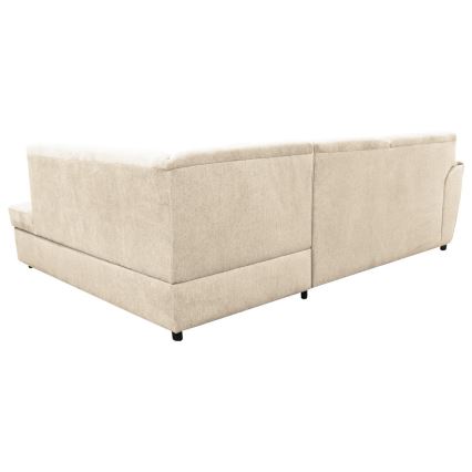 Divano letto angolare con contenitore a L SERPA, angolo destro, beige