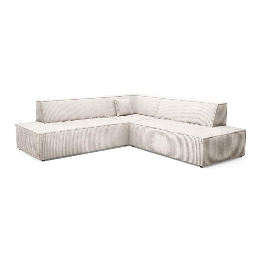 Divano letto angolare con contenitore a L TERAMO, lato destro, beige