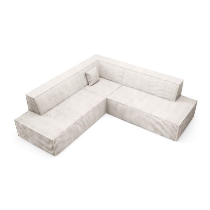 Divano letto angolare con contenitore a L TERAMO, lato destro, beige