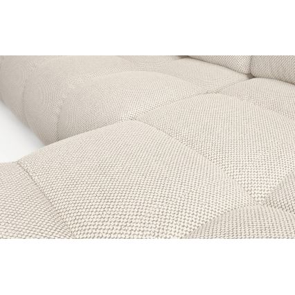 Divano angolare imbottito ALMADA trasformabile in letto con contenitore, angolo destro, beige chiaro