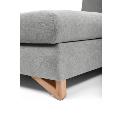 Divano angolare letto imbottito AVESTA con vano contenitore a L, lato sinistro, grigio