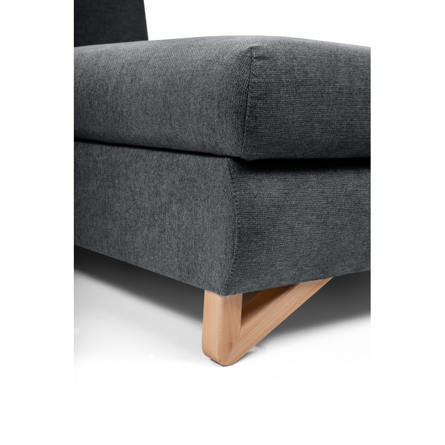 Divano angolare imbottito trasformabile con contenitore a forma di L AVESTA, lato destro, antracite