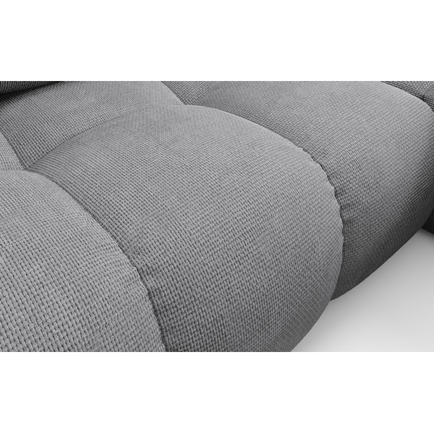 Divano letto angolare imbottito con contenitore a L ALMADA, angolo destro, grigio