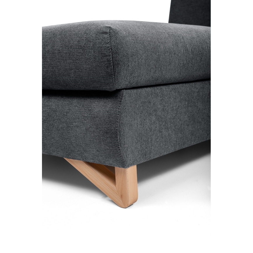 Divano ad angolo letto imbottito con vano contenitore a L AVESTA, angolo sinistro, colore antracite