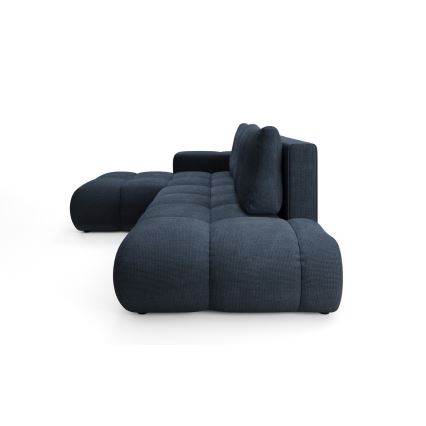 Divano angolare imbottito trasformabile in letto con contenitore a L ALMADA, lato sinistro, blu