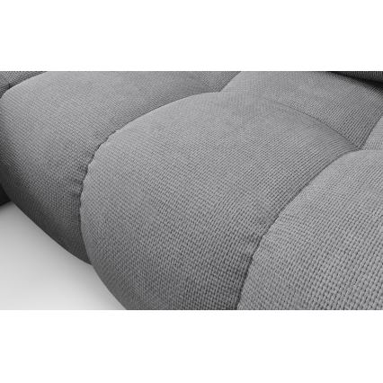 Divano angolare trasformabile imbottito con contenitore a L ALMADA, versione sinistra, grigio