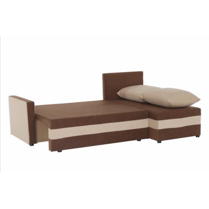 Divano angolare imbottito reversibile e convertibile a L BRISTOL marrone/beige