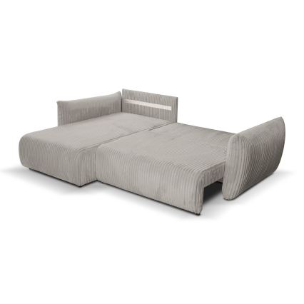 Divano angolare letto reversibile con contenitore a L FRIDA grigio