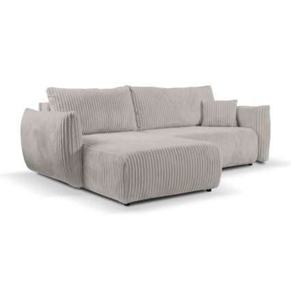 Divano angolare letto reversibile con contenitore a L FRIDA grigio