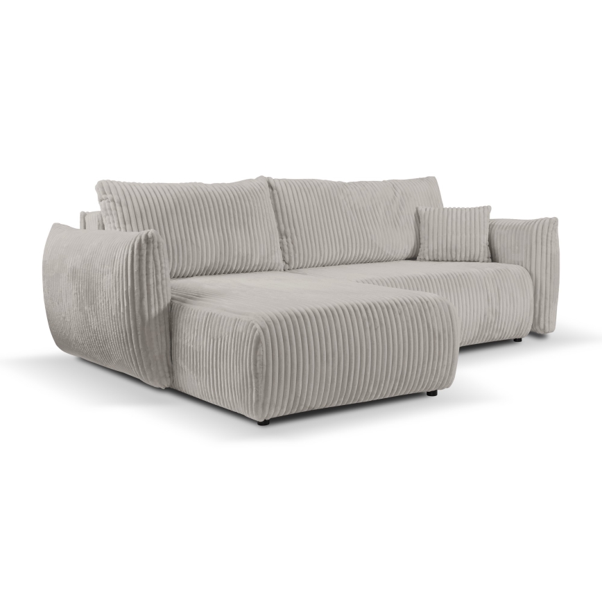 Divano angolare letto reversibile con contenitore a L FRIDA grigio