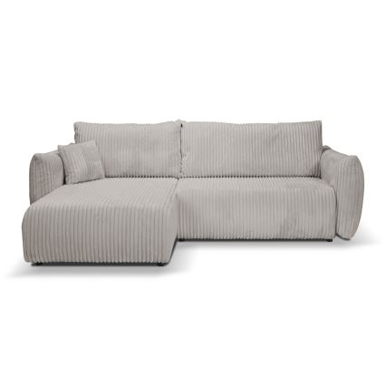 Divano angolare letto reversibile con contenitore a L FRIDA grigio