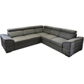 Divano letto angolare reversibile con contenitore GRANADA, grigio scuro