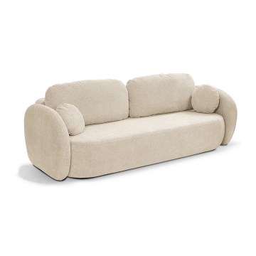 Divano letto beige OLBIA a tre posti richiudibile