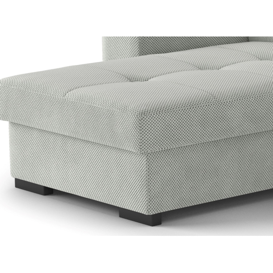 Divano letto con contenitore e pouf PALERMO, grigio chiaro, lato sinistro
