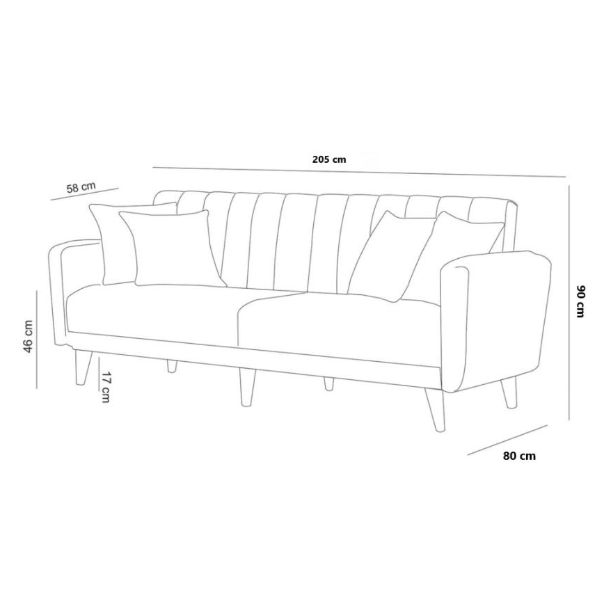 Divano letto due posti KITO crema