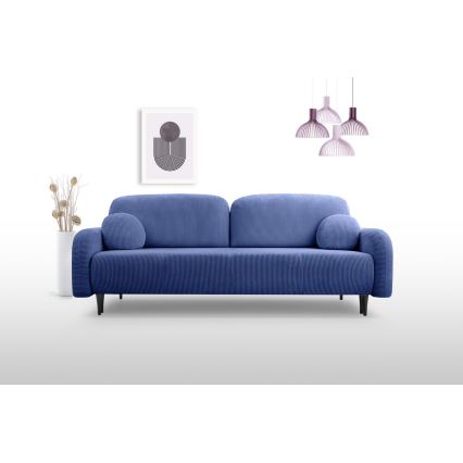 Divano imbottito letto a tre posti CLOUDY blu