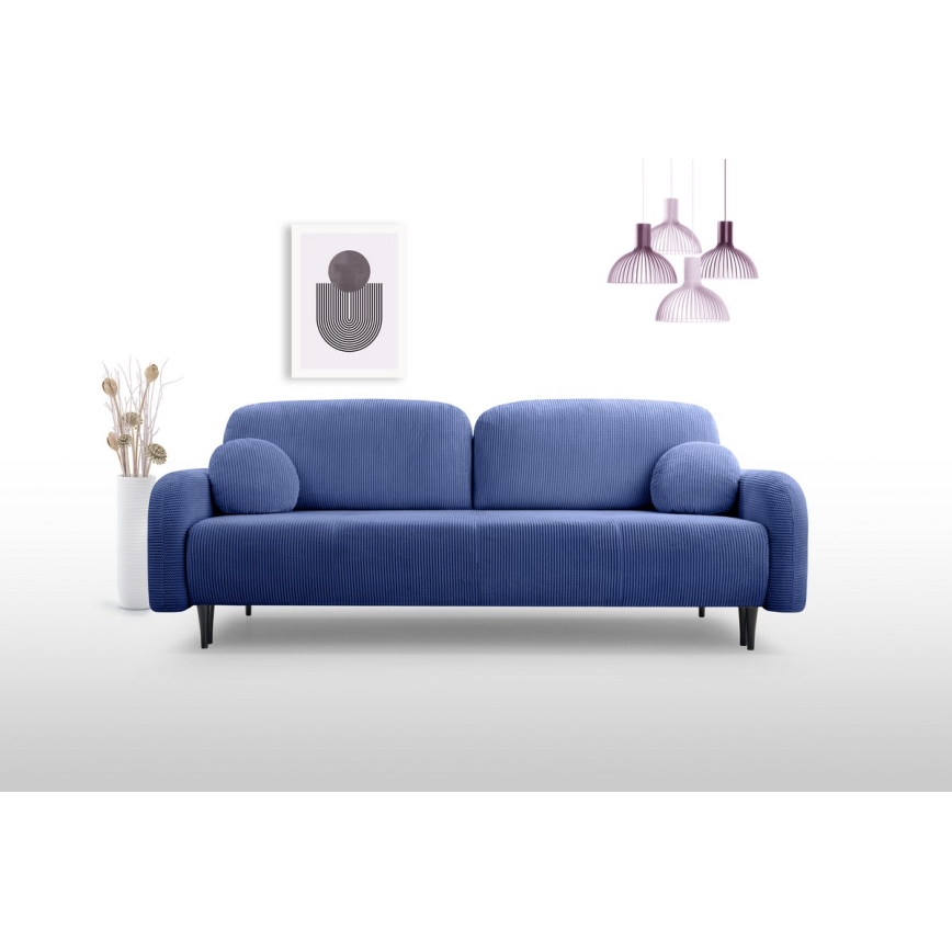 Divano imbottito letto a tre posti CLOUDY blu