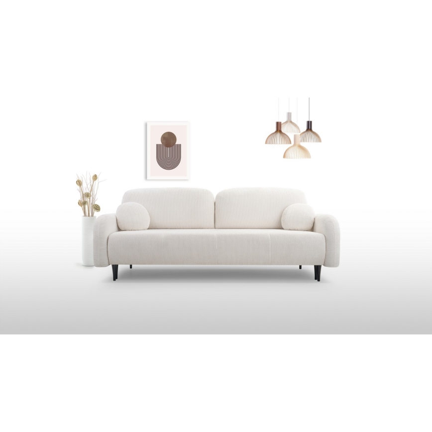 Divano imbottito letto a tre posti CLOUDY crema