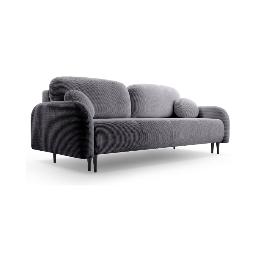 Divano letto imbottito 3 posti CLOUDY, grigio