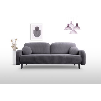 Divano letto imbottito a tre posti CLOUDY grigio