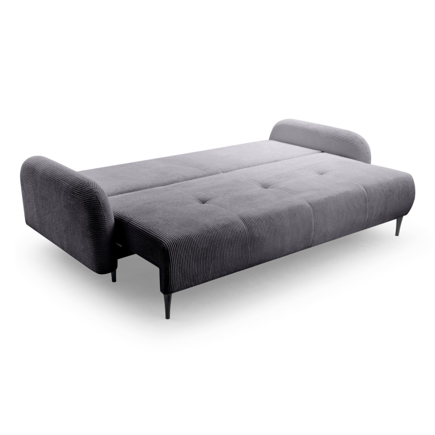 Divano letto imbottito a tre posti CLOUDY grigio