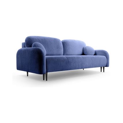 Divano letto imbottito a tre posti CLOUDY blu