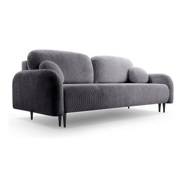 Divano letto imbottito a tre posti CLOUDY grigio