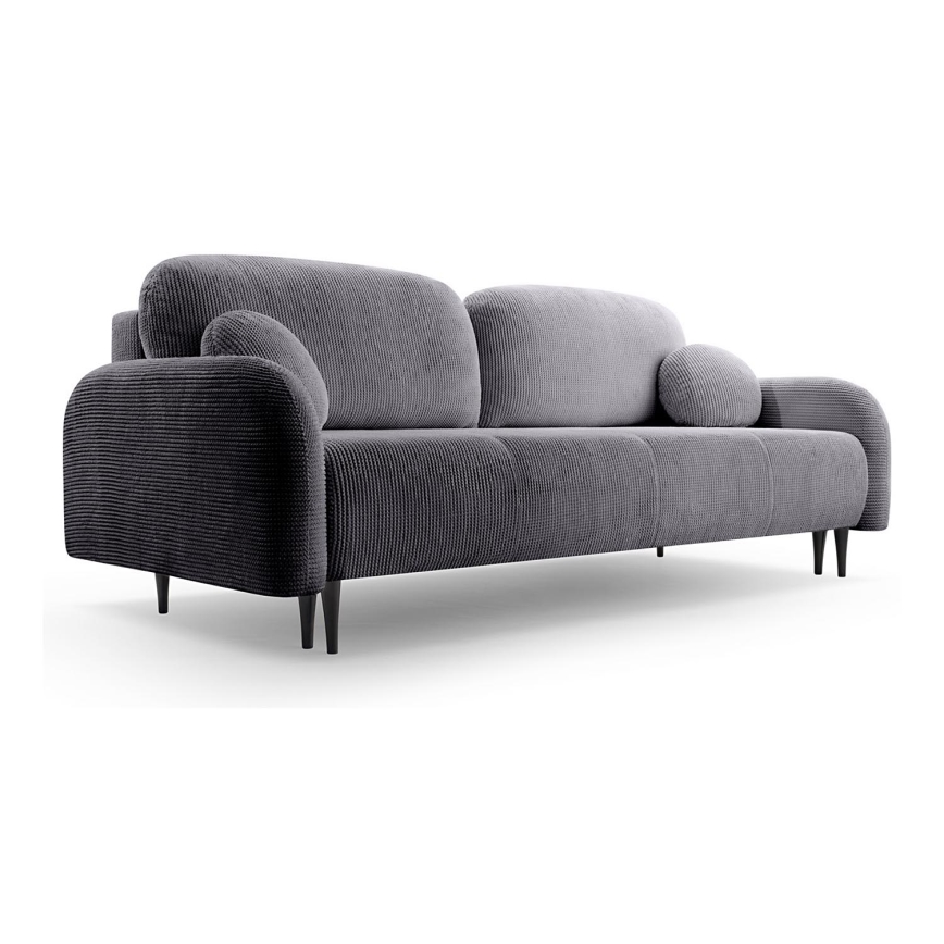 Divano letto imbottito a tre posti CLOUDY grigio