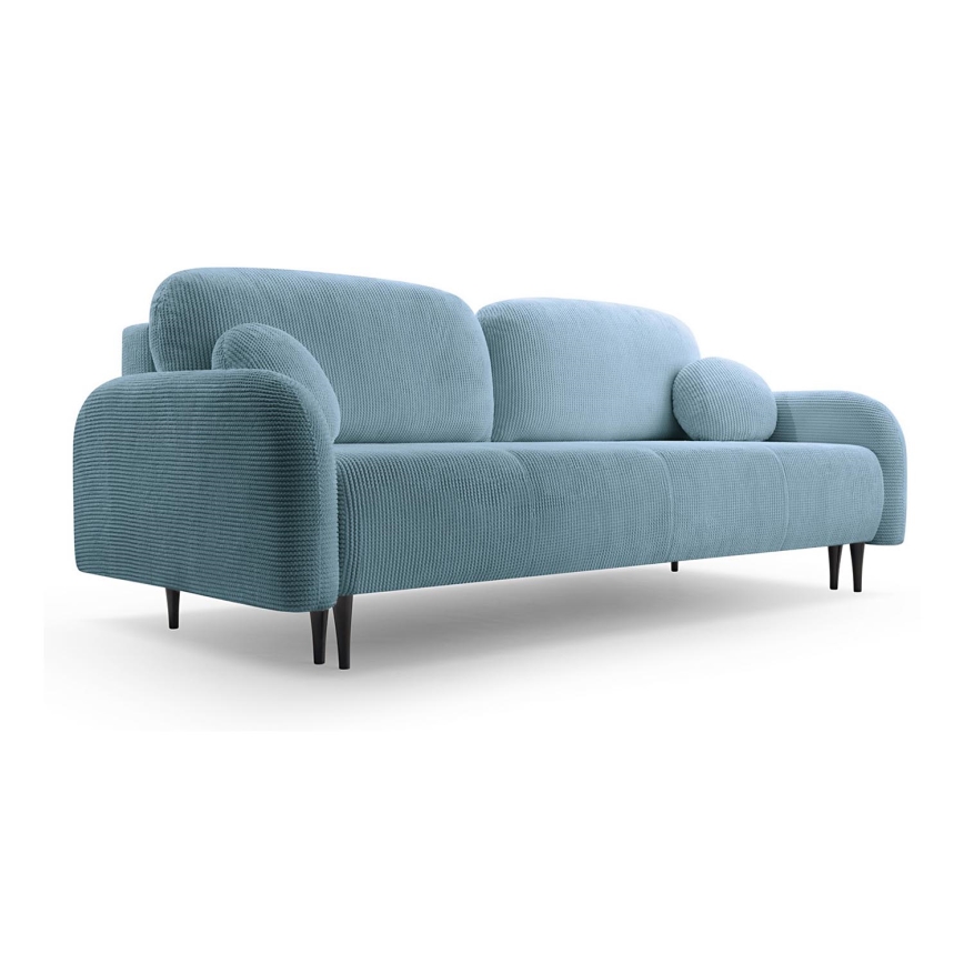 Divano letto imbottito a tre posti CLOUDY turchese