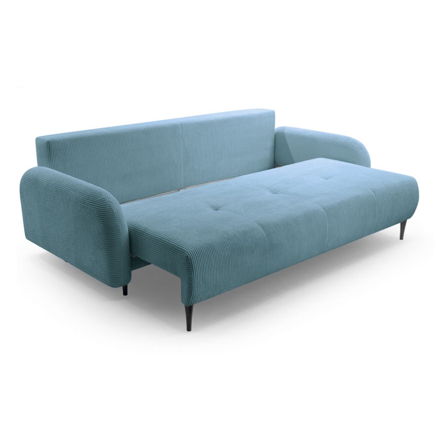 Divano letto imbottito a tre posti CLOUDY turchese