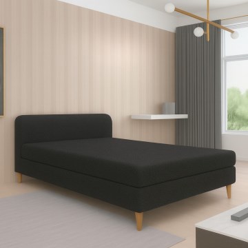 Divano letto imbottito BRISBANE 110x200 cm nero