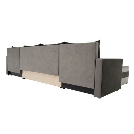 Divano-letto imbottito universale a U BRISTOL grigio/nero