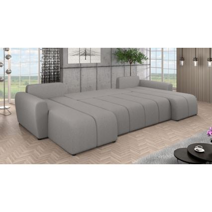 Divano letto imbottito universale a U NEWPORT grigio