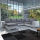 Divano letto imbottito universale a U YORK bianco/grigio