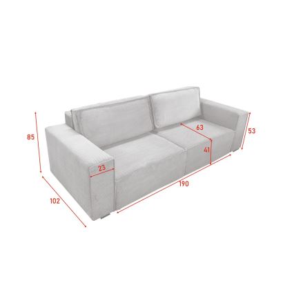 Divano pieghevole con contenitore RONDA beige