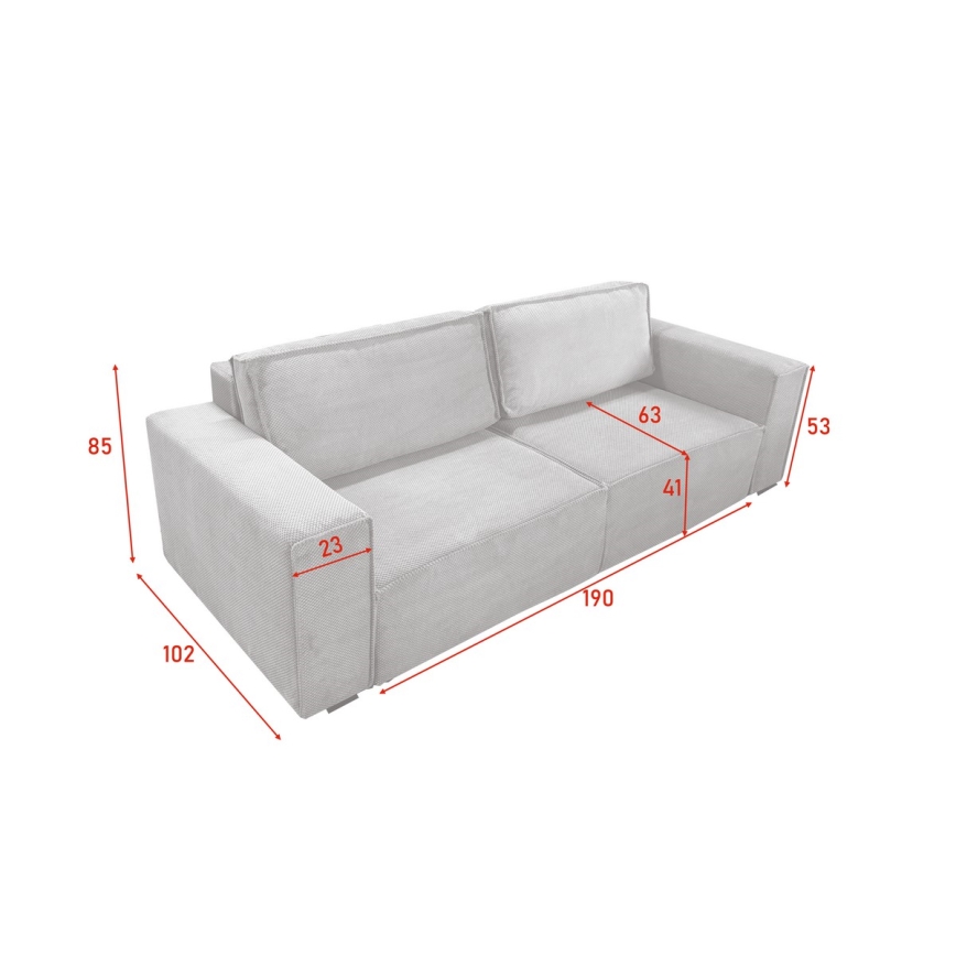 Divano pieghevole con contenitore RONDA beige