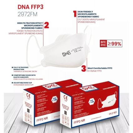 DNA Mascherina FFP3 NR CE 2163 Medica 20pz