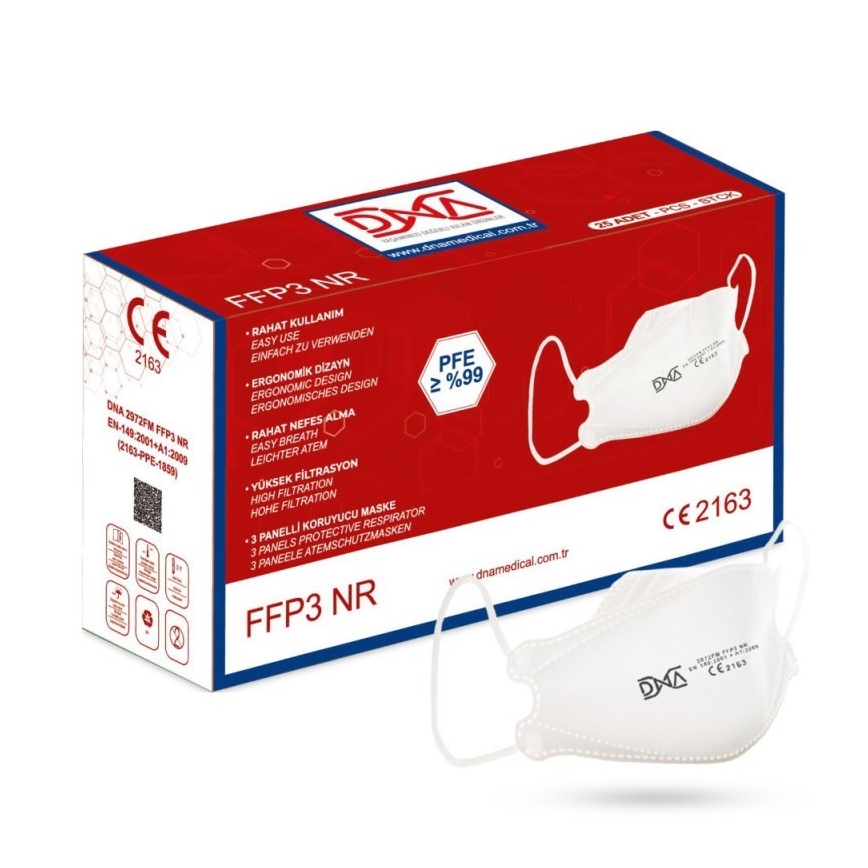 DNA Mascherina FFP3 NR CE 2163 Medica 20pz