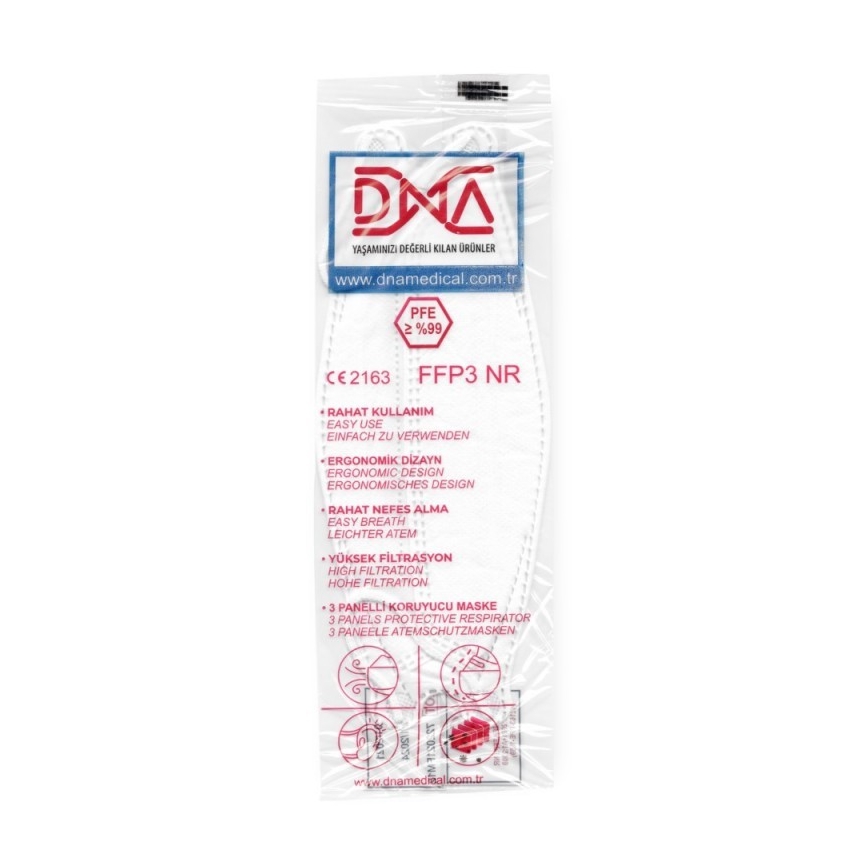 DNA Mascherina FFP3 NR CE 2163 Medica 20pz