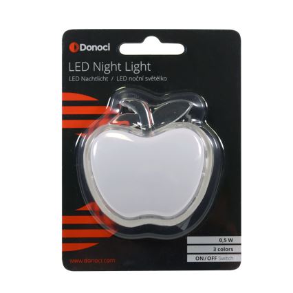 LED RGB Lampada notturna per bambini LED-RGB/0,5W/230V mela