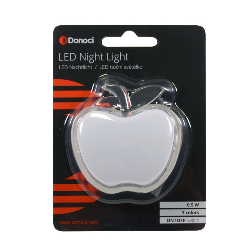 LED RGB Lampada notturna per bambini LED-RGB/0,5W/230V mela