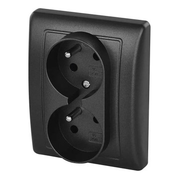 Double home presa 250V/16A antracite